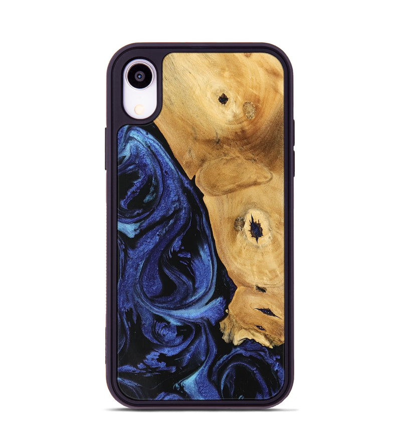 iPhone Xr Wood Phone Case - Amma (Blue, 741435)