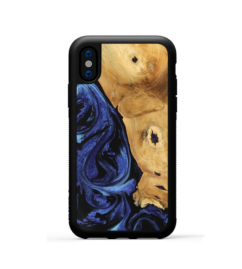 iPhone Xs Wood Phone Case - Amma (Blue, 741435)