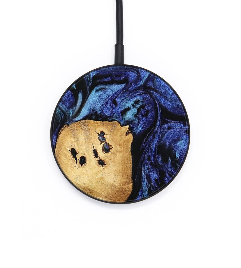 Circle Wood Wireless Charger - Aisha (Blue, 741437)