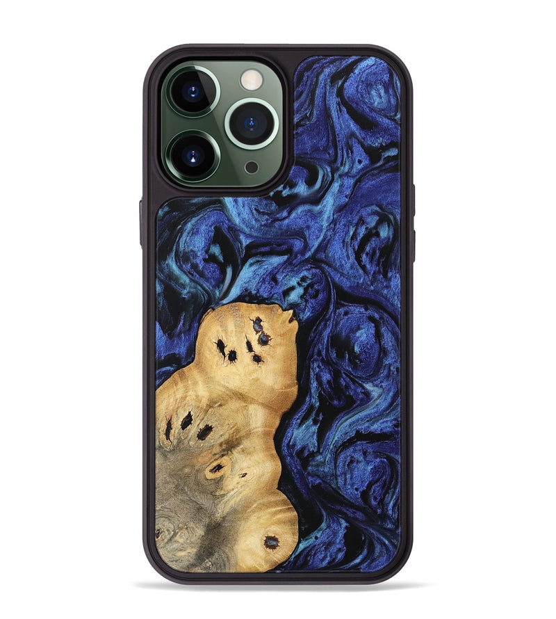 iPhone 13 Pro Max Wood Phone Case - Aisha (Blue, 741437)