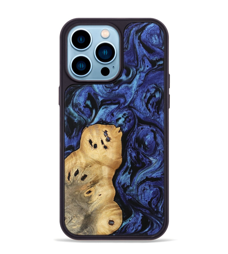 iPhone 14 Pro Max Wood Phone Case - Aisha (Blue, 741437)