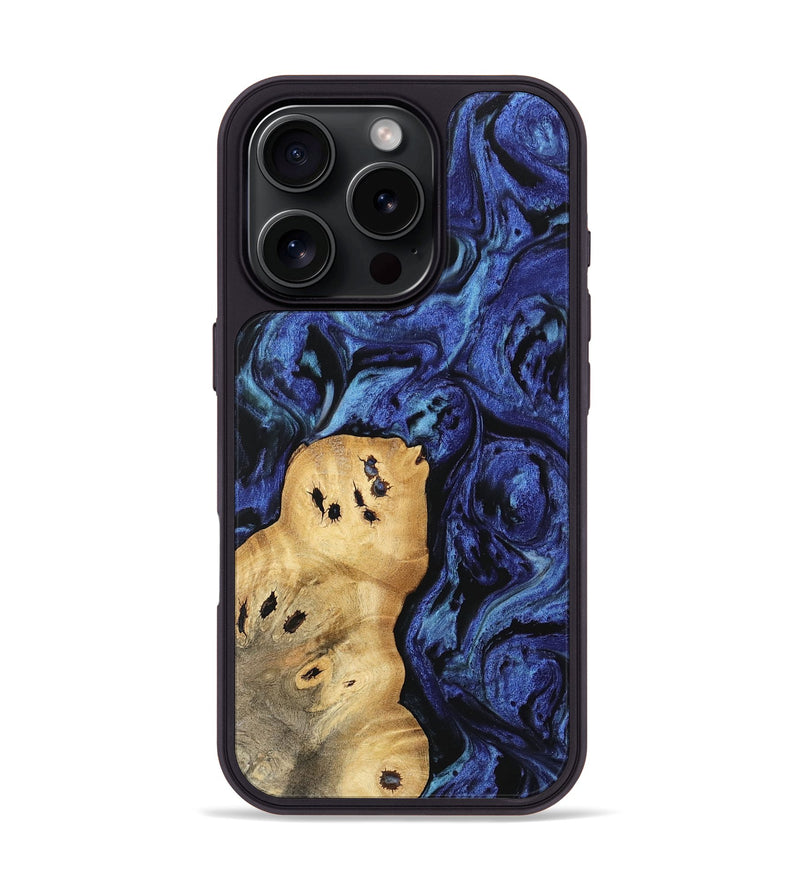 iPhone 16 Pro Wood Phone Case - Aisha (Blue, 741437)