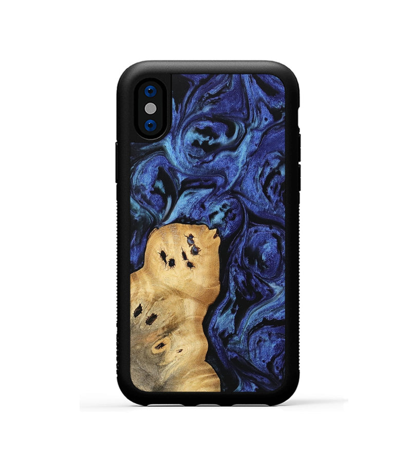 iPhone Xs Wood Phone Case - Aisha (Blue, 741437)