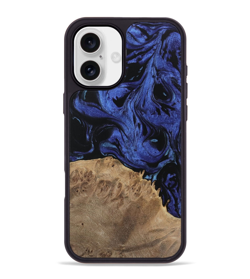 iPhone 16 Plus Wood Phone Case - Sonya (Blue, 741438)