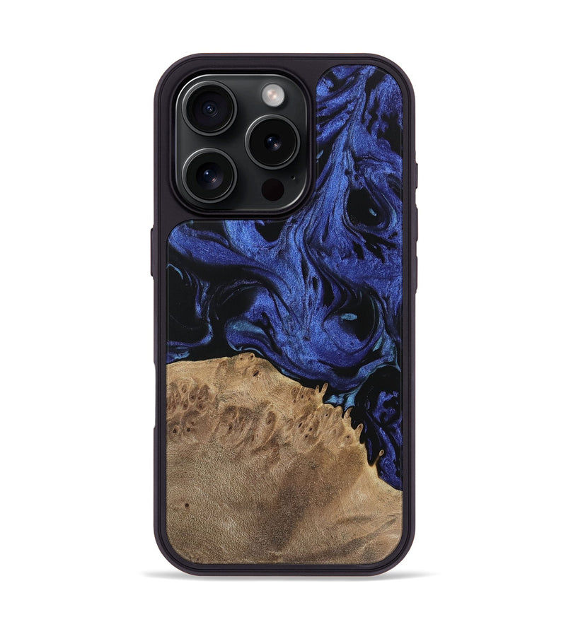 iPhone 16 Pro Wood Phone Case - Sonya (Blue, 741438)