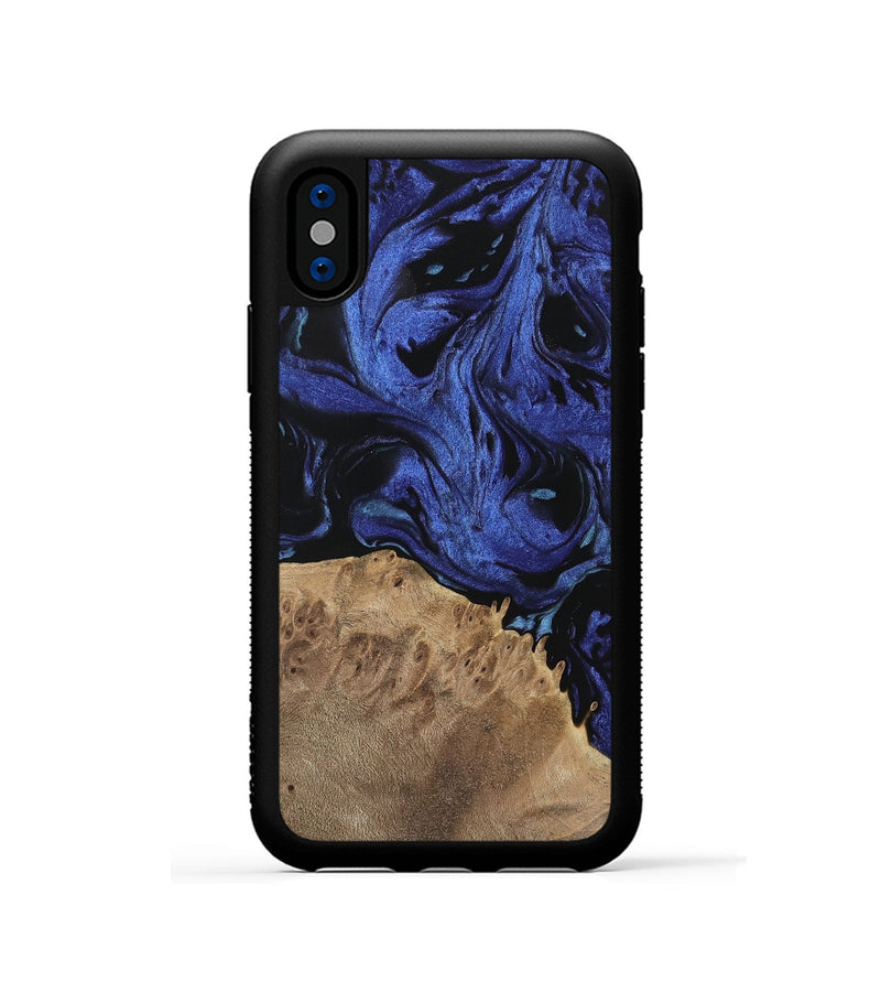 iPhone Xs Wood Phone Case - Sonya (Blue, 741438)