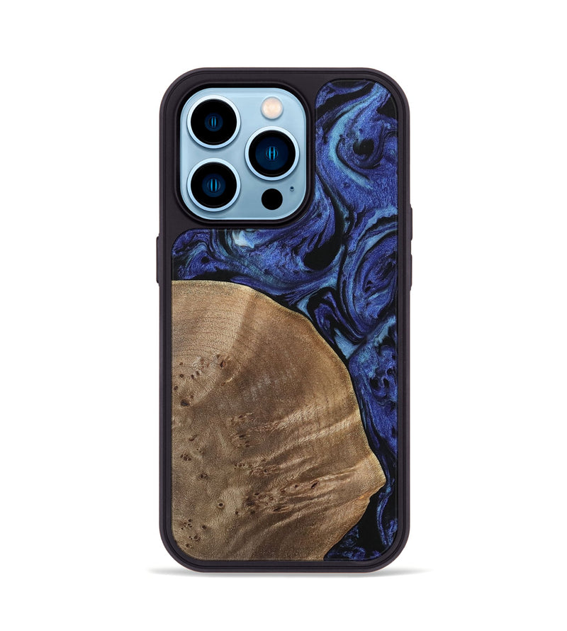 iPhone 14 Pro Wood Phone Case - Jackie (Blue, 741449)