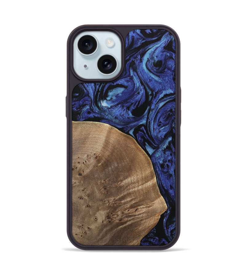 iPhone 15 Wood Phone Case - Jackie (Blue, 741449)