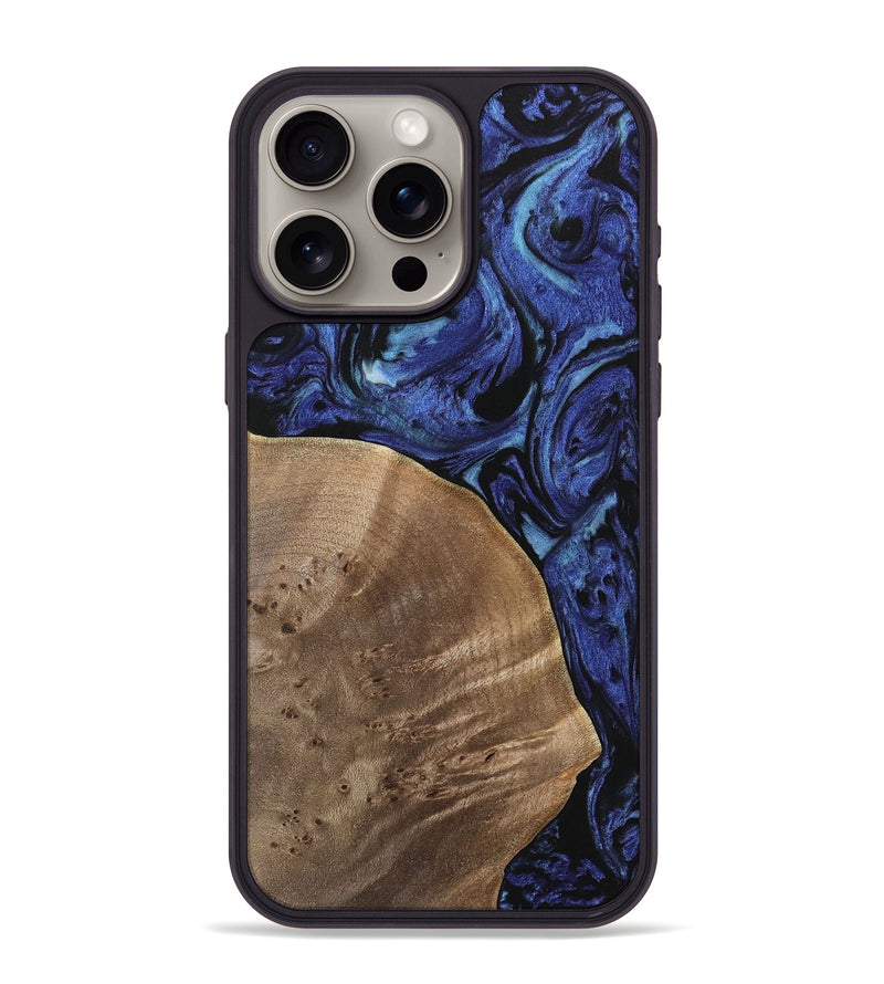 iPhone 15 Pro Max Wood Phone Case - Jackie (Blue, 741449)