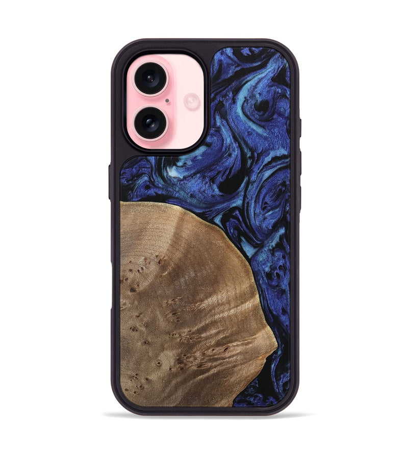 iPhone 16 Wood Phone Case - Jackie (Blue, 741449)