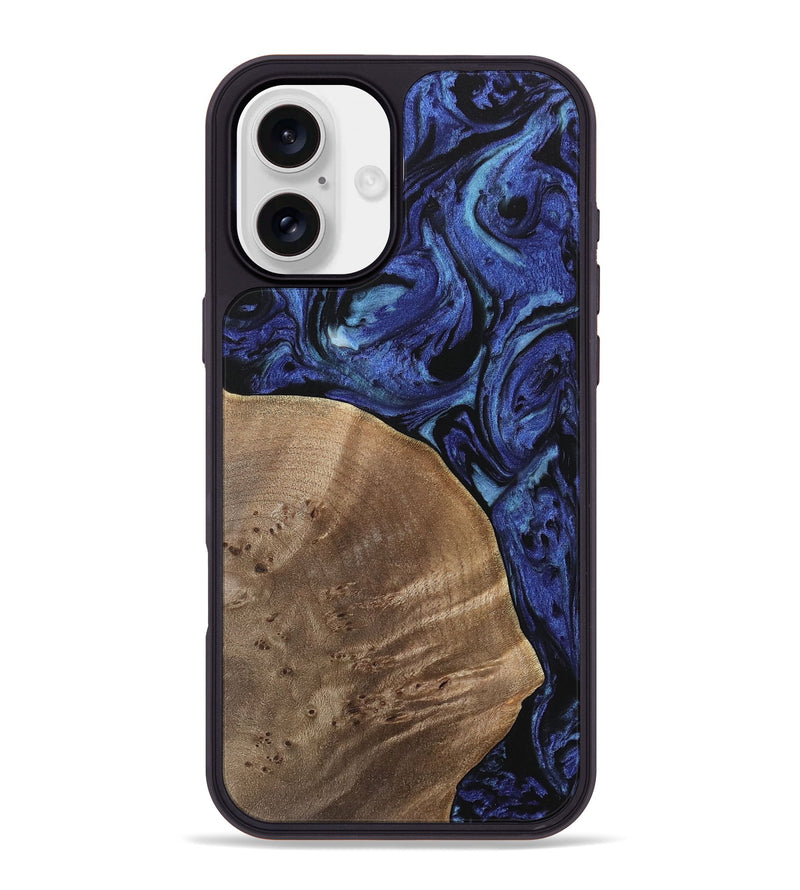 iPhone 16 Plus Wood Phone Case - Jackie (Blue, 741449)