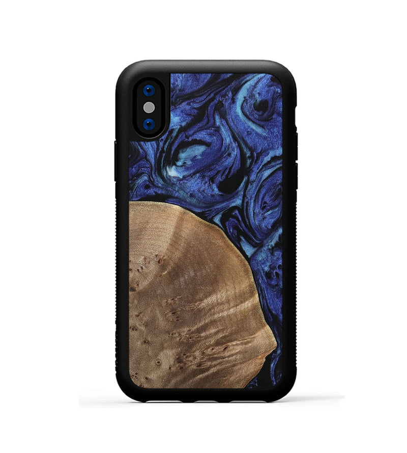 iPhone Xs Wood Phone Case - Jackie (Blue, 741449)