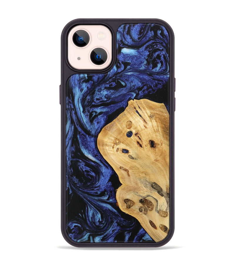 iPhone 14 Plus Wood Phone Case - Carlin (Blue, 741453)