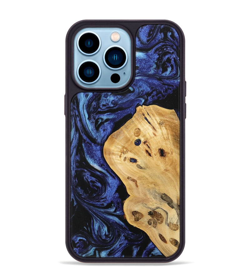 iPhone 14 Pro Max Wood Phone Case - Carlin (Blue, 741453)