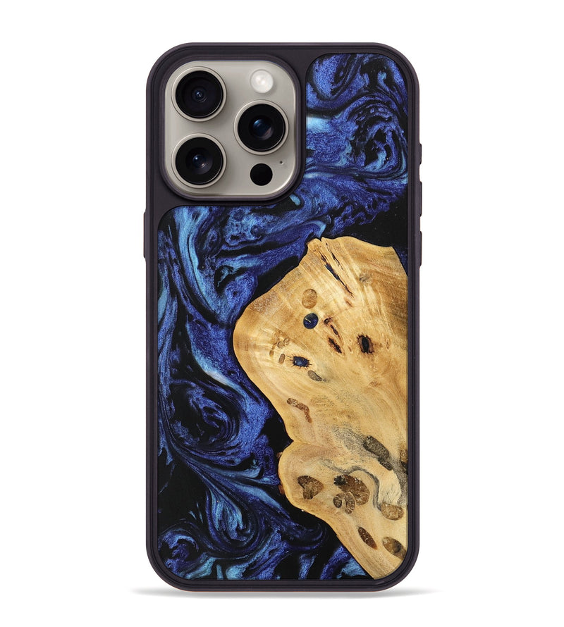 iPhone 15 Pro Max Wood Phone Case - Carlin (Blue, 741453)