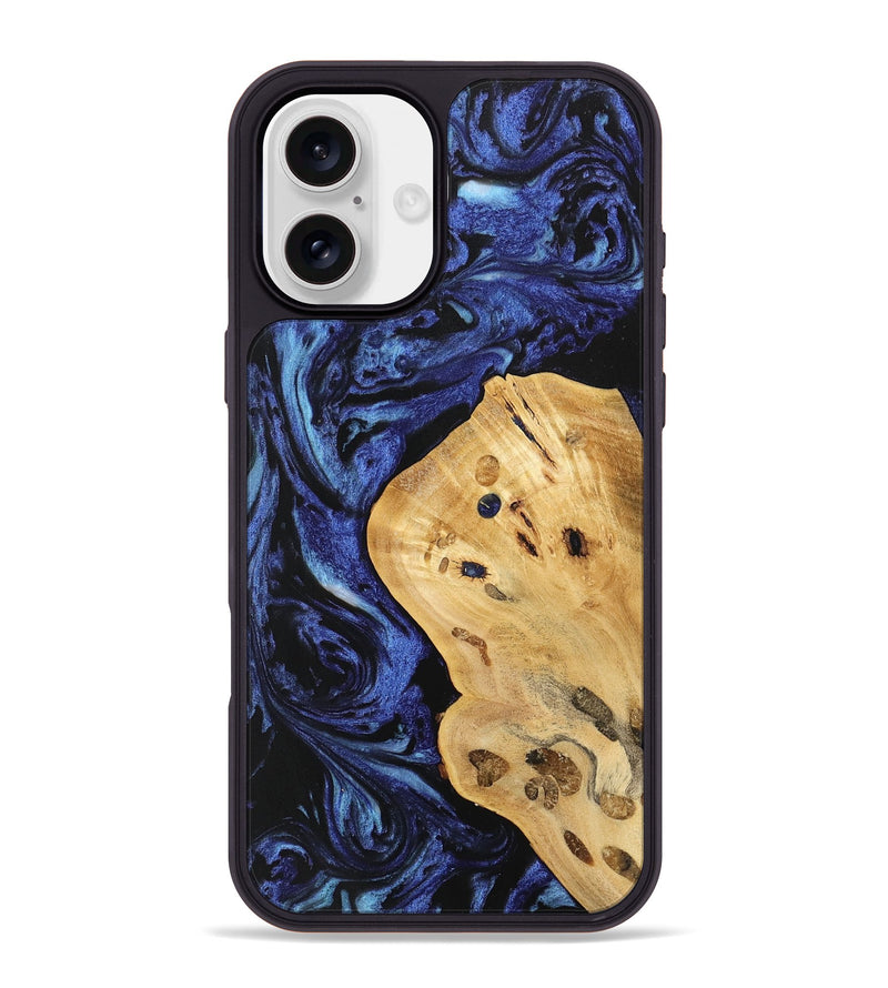 iPhone 16 Plus Wood Phone Case - Carlin (Blue, 741453)