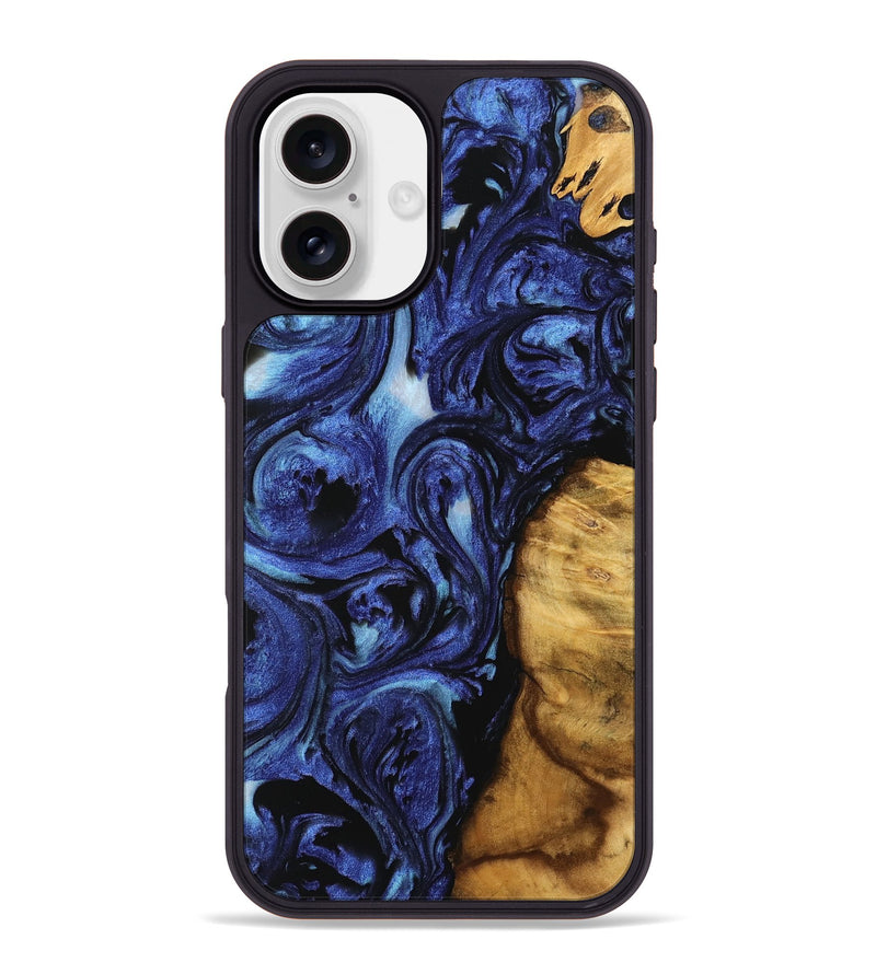 iPhone 16 Plus Wood Phone Case - Gerrard (Blue, 741465)