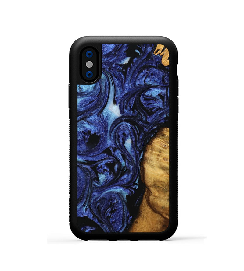 iPhone Xs Wood Phone Case - Gerrard (Blue, 741465)