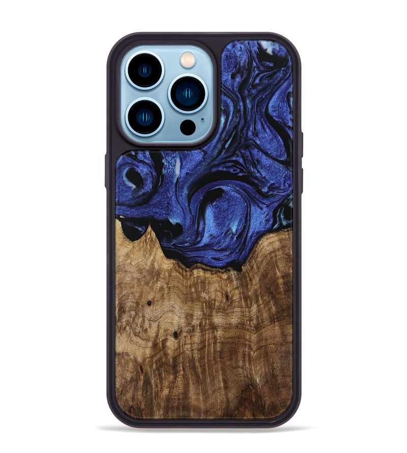 iPhone 14 Pro Max Wood Phone Case - Suzy (Blue, 741466)