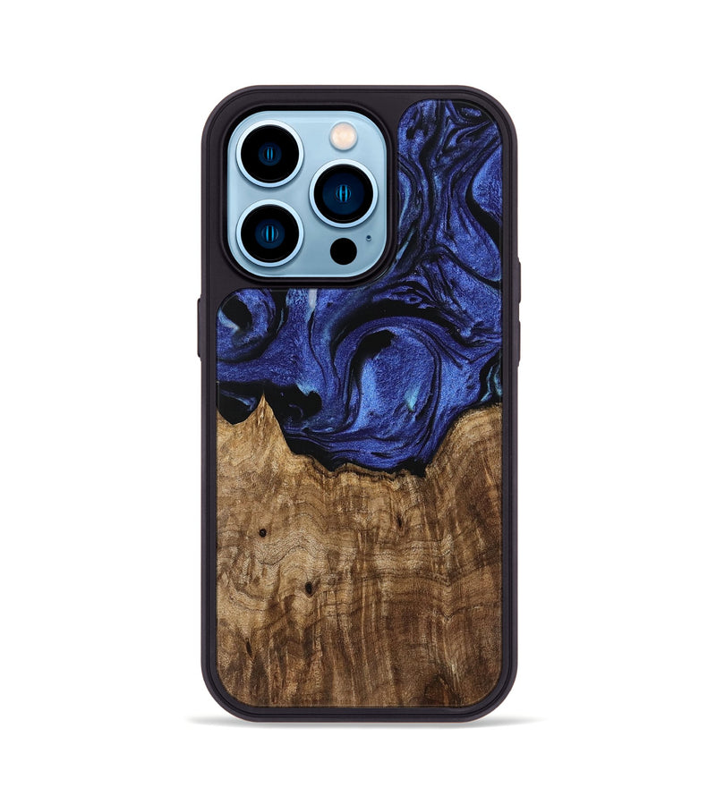 iPhone 14 Pro Wood Phone Case - Suzy (Blue, 741466)