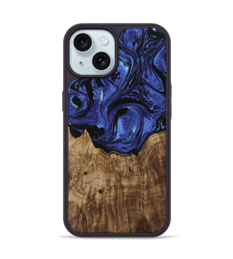 iPhone 15 Wood Phone Case - Suzy (Blue, 741466)