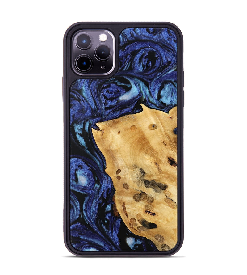 iPhone 11 Pro Max Wood Phone Case - Huyen (Blue, 741467)