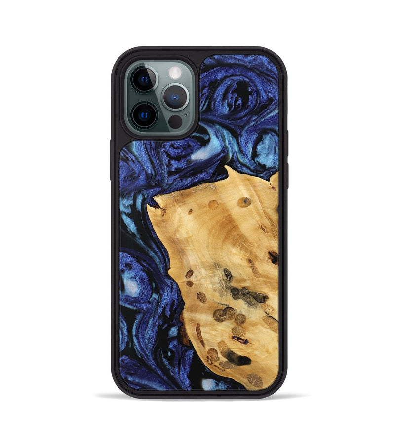 iPhone 12 Pro Wood Phone Case - Huyen (Blue, 741467)