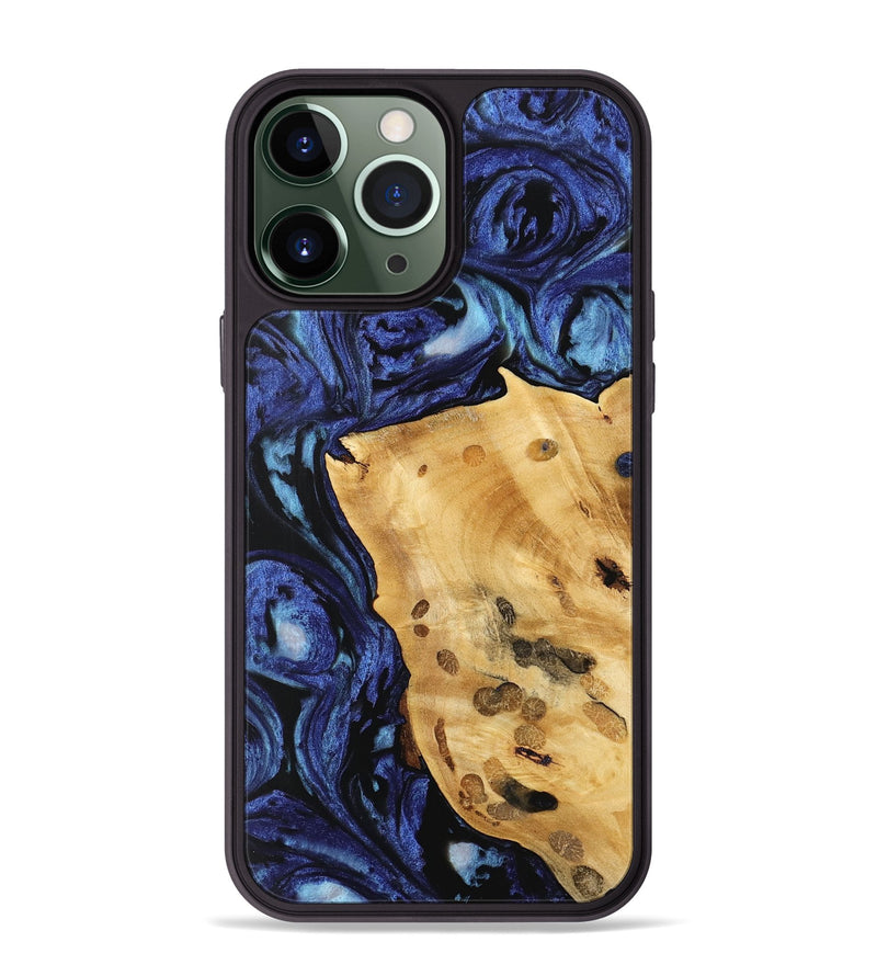 iPhone 13 Pro Max Wood Phone Case - Huyen (Blue, 741467)