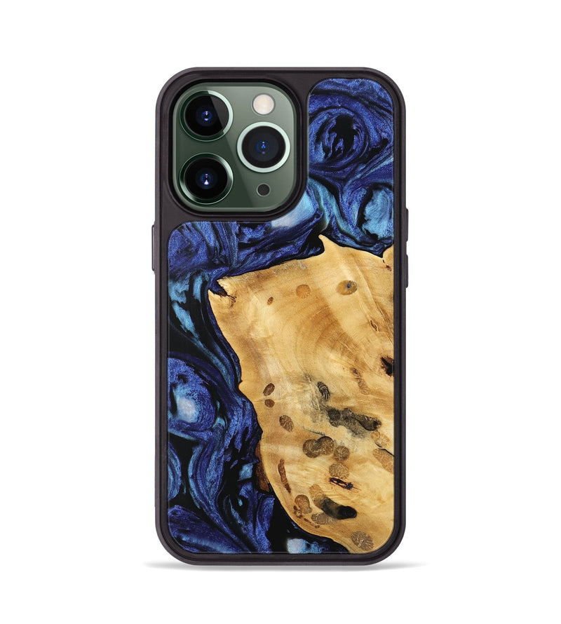 iPhone 13 Pro Wood Phone Case - Huyen (Blue, 741467)