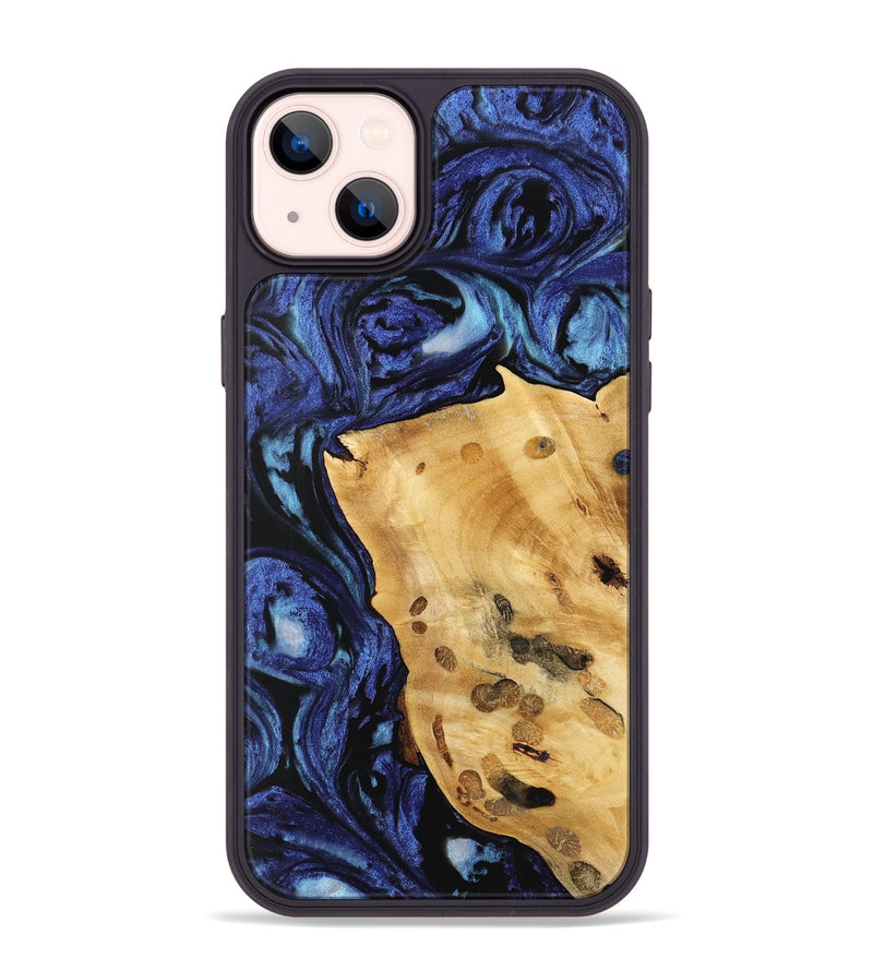 iPhone 14 Plus Wood Phone Case - Huyen (Blue, 741467)