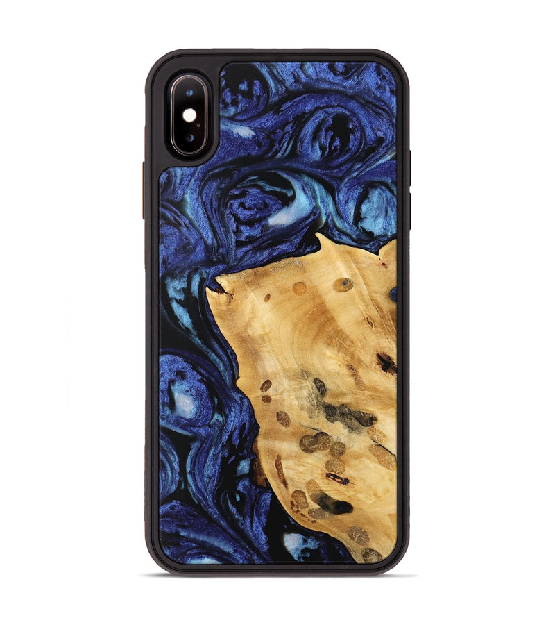 iPhone Xs Max Wood Phone Case - Huyen (Blue, 741467)