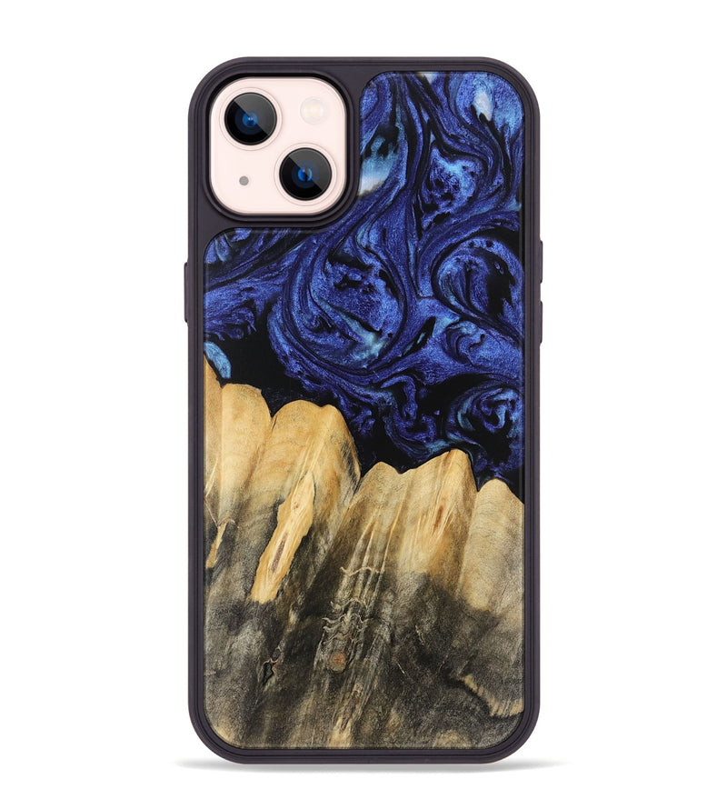 iPhone 14 Plus Wood Phone Case - Elenor (Blue, 741469)