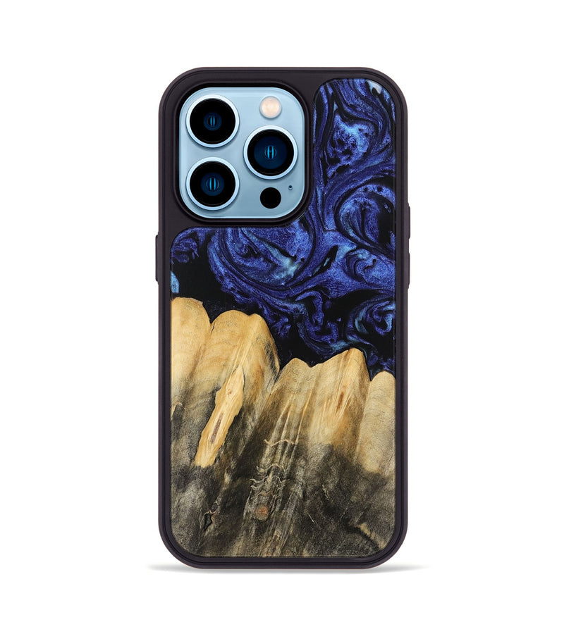 iPhone 14 Pro Wood Phone Case - Elenor (Blue, 741469)