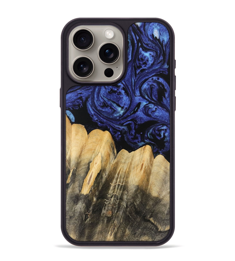 iPhone 15 Pro Max Wood Phone Case - Elenor (Blue, 741469)