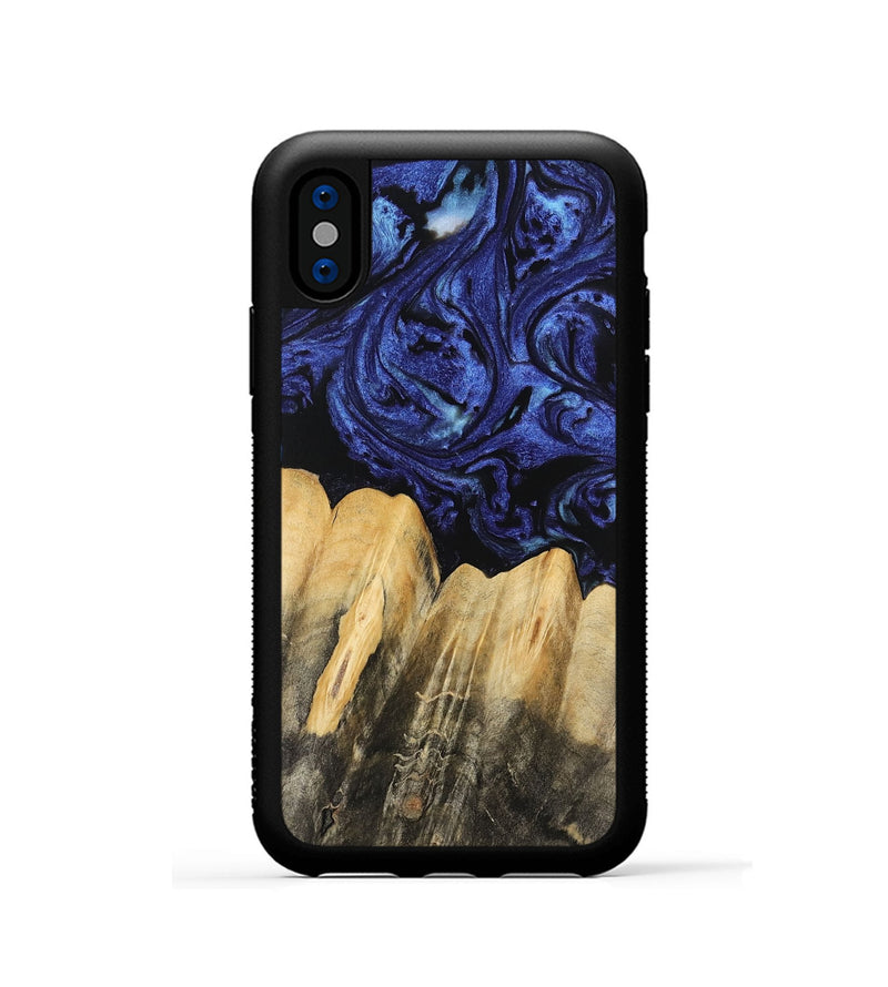 iPhone Xs Wood Phone Case - Elenor (Blue, 741469)