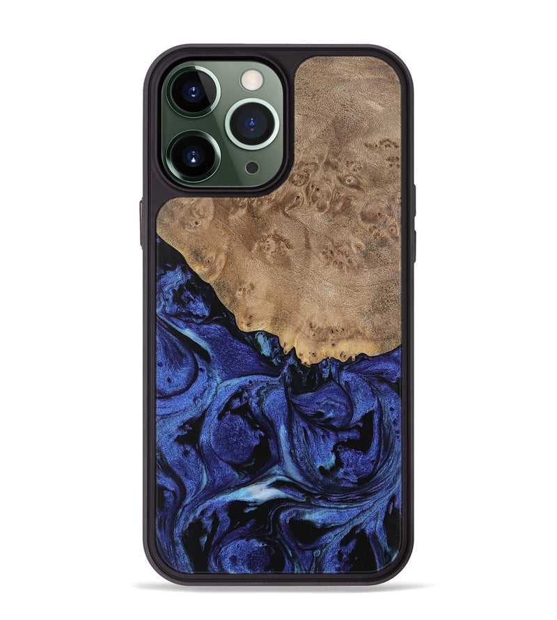 iPhone 13 Pro Max Wood Phone Case - Yumi (Blue, 741474)