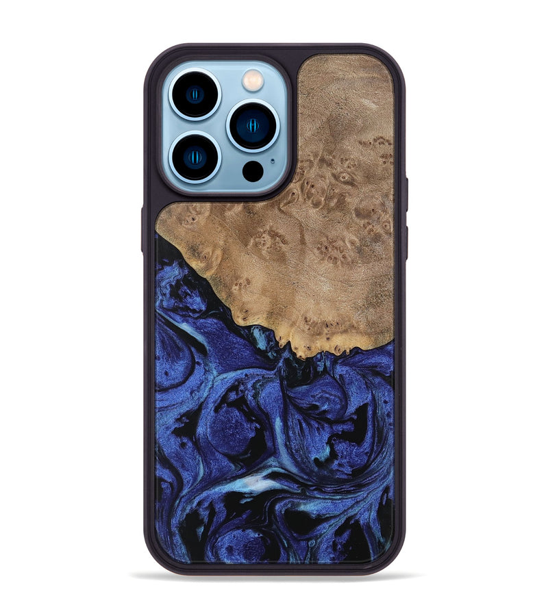 iPhone 14 Pro Max Wood Phone Case - Yumi (Blue, 741474)