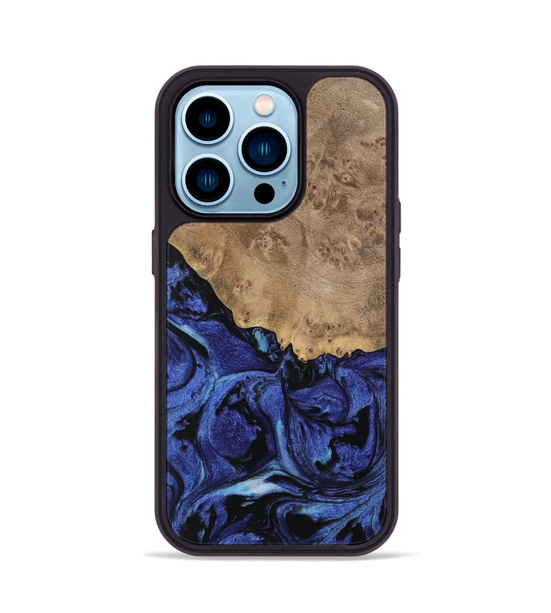 iPhone 14 Pro Wood Phone Case - Yumi (Blue, 741474)