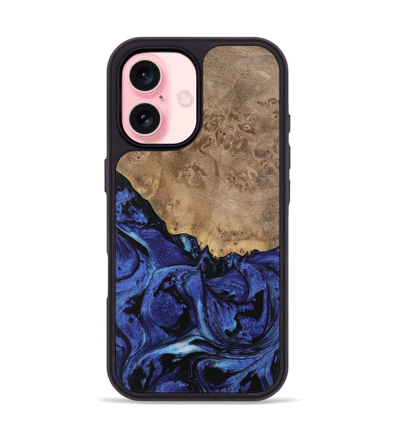 iPhone 16 Wood Phone Case - Yumi (Blue, 741474)