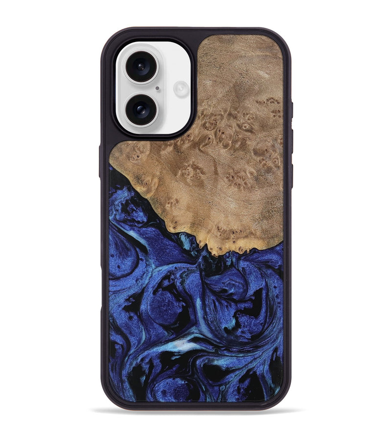 iPhone 16 Plus Wood Phone Case - Yumi (Blue, 741474)