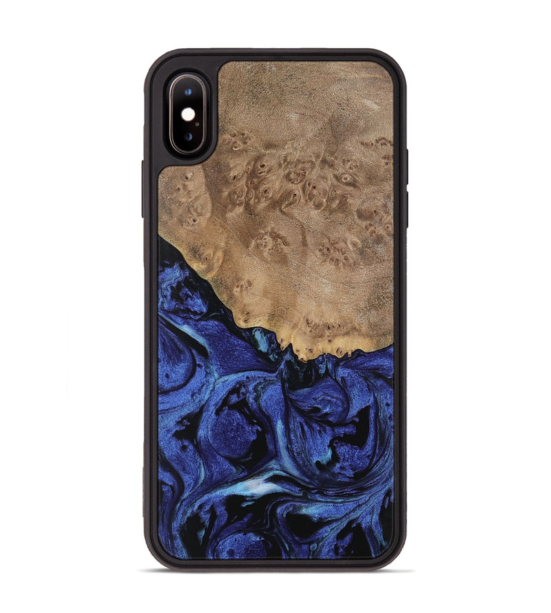 iPhone Xs Max Wood Phone Case - Yumi (Blue, 741474)