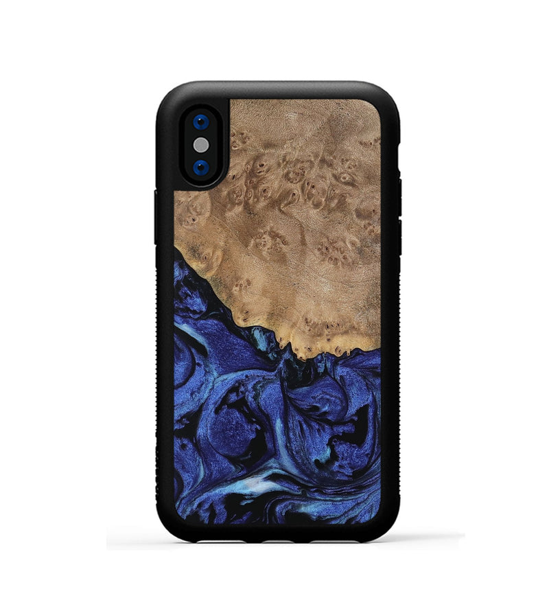 iPhone Xs Wood Phone Case - Yumi (Blue, 741474)