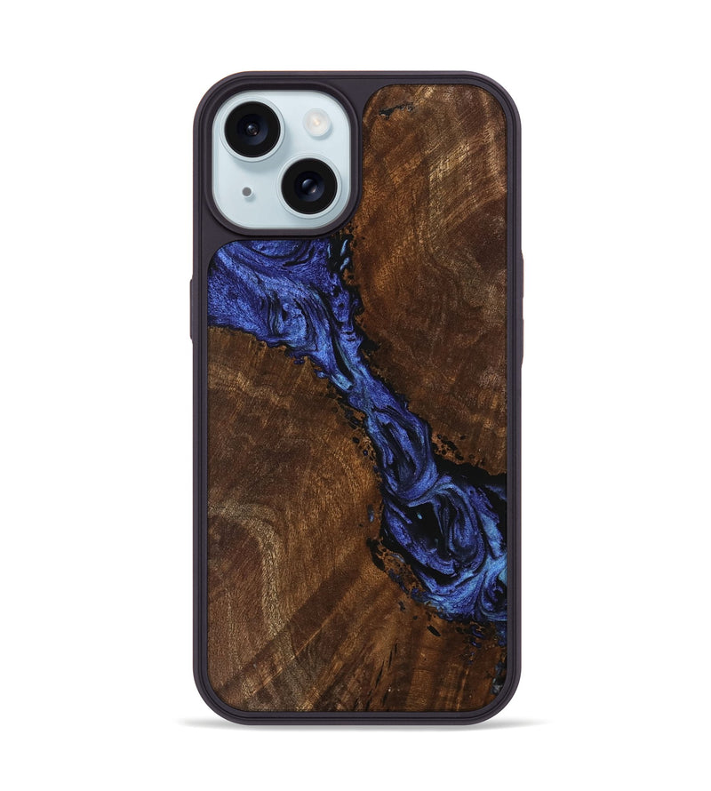 iPhone 15 Wood Phone Case - Xavier (Blue, 741476)