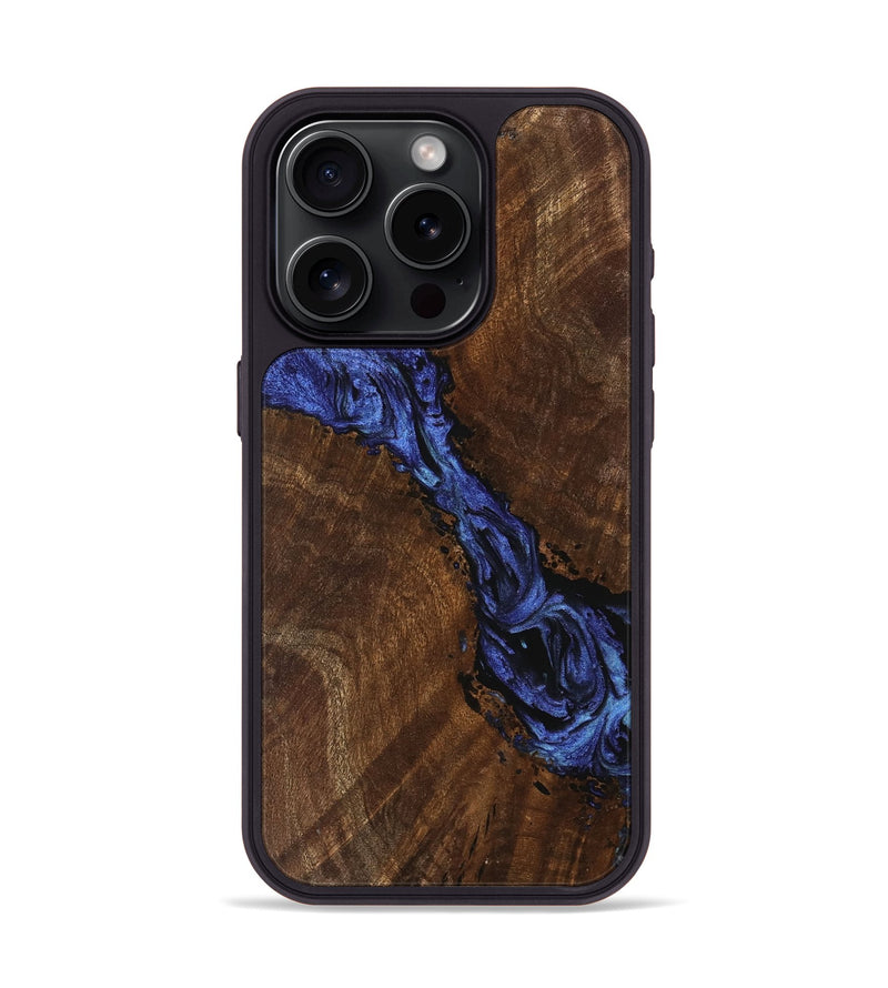 iPhone 15 Pro Wood Phone Case - Xavier (Blue, 741476)