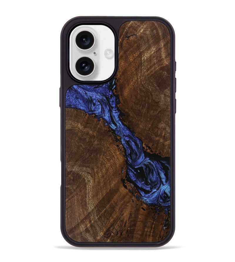 iPhone 16 Plus Wood Phone Case - Xavier (Blue, 741476)