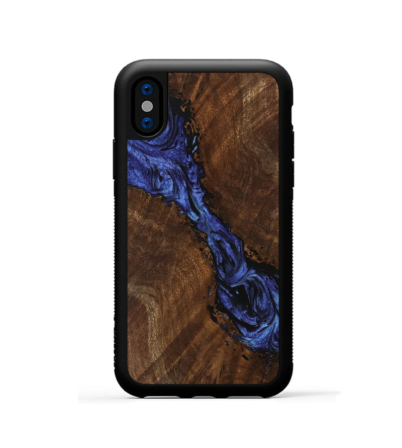 iPhone Xs Wood Phone Case - Xavier (Blue, 741476)