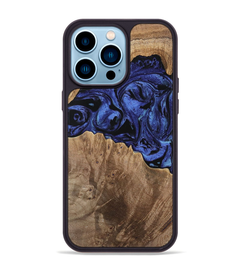 iPhone 14 Pro Max Wood Phone Case - Jadiel (Blue, 741477)