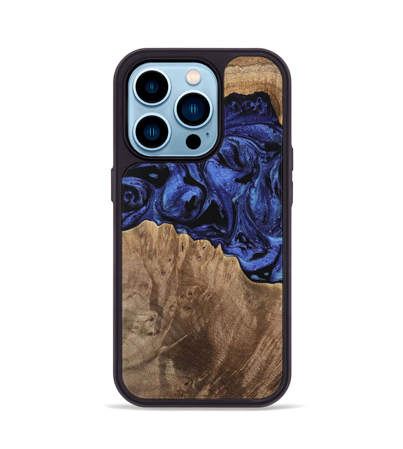 iPhone 14 Pro Wood Phone Case - Jadiel (Blue, 741477)