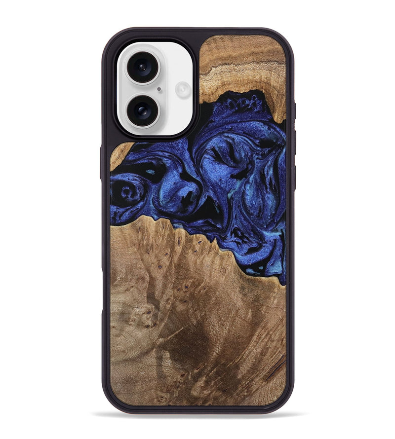 iPhone 16 Plus Wood Phone Case - Jadiel (Blue, 741477)