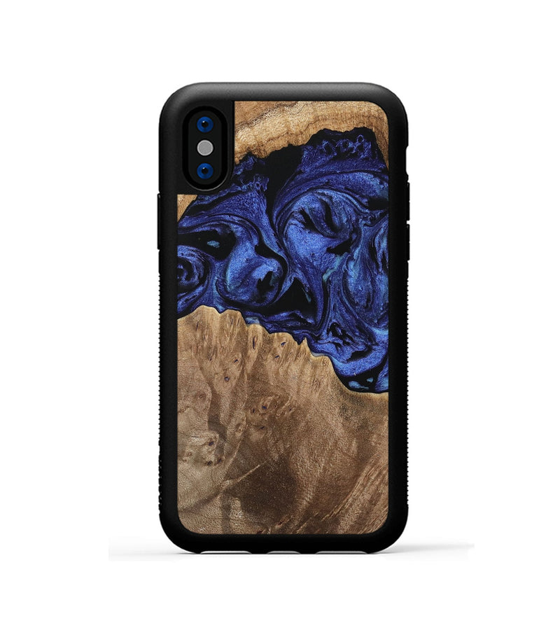 iPhone Xs Wood Phone Case - Jadiel (Blue, 741477)